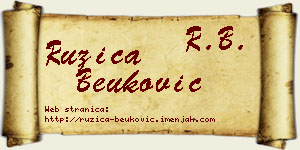 Ružica Beuković vizit kartica